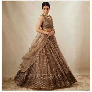 Diseñador Lehenga Choli para Fiestas y Proms Trabajo Bordado - Product Image 5