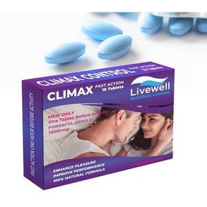 Climax Control Fórmula para Hombres 1000mg 15 Tabletas Acción Rápida Fórmula Natural Una Tableta Antes de la Actividad - Product Image 1