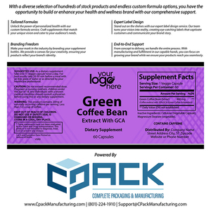 Vente exclusive - Qualité supérieure - Meilleures ventes - Fabriqué aux États-Unis - Étiquetage privé - Complément alimentaire à base de grains de café vert - Capsules - 60 - Product Image 4