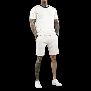Conjuntos de Shorts Casuales de Verano para Hombre al por Mayor, Camiseta de Manga Corta, Conjunto de Verano Sólido, Ropa de Marca para Hombre, Conjuntos de 2 Piezas - Product Image 4