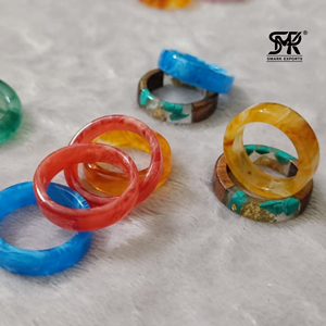 Trendy Multicolor Resin Craft Finger <b>Rings</b> Handmade Unisex Statement Fashion Jewelry Model Lightweight Gift Collection Modern - Product Image 1
