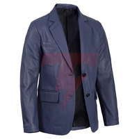 Blazer en cuir pour homme, veste sur mesure de qualité supérieure, design à double boutonnage, coupe confortable, occasions formelles, style américain, respirant