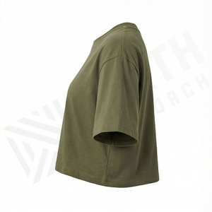 เสื้อครอปท็อปผ้าฝ้ายสีตามสั่งสำหรับผู้หญิง พิมพ์ลายกราฟิกแท้ สไตล์สตรีทแวร์ ฟิตเนส ออกกำลังกาย เสื้อยืดแอคทีฟแวร์ - Product Image 3