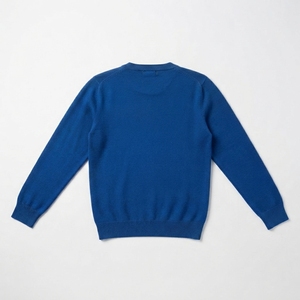 Cardigan grec boutonné en chenille bleu roi pour femme, col en V, couleur unie, avec logo brodé, personnalisable OEM/ODM - Product Image 5