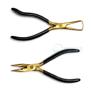 Pinzas Profesionales para Extensiones de Cabello INTENSE SURGICAL, Acero Inoxidable con Recubrimiento Dorado, Ligeras y Duraderas, Uso en Salón, Color Personalizado OEM - Product Image 4