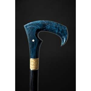 Sculpture de luxe avec poignée en canne, sculptée à la main en résine et bois d'acacia, bois d'acacia élégant avec cannes - Product Image 6