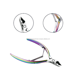 Coupe-cuticules professionnel en acier inoxydable à double ressort, couleur arc-en-ciel, design durable pour bébés et adultes - Outil de soin des mains - Product Image 3