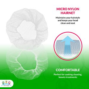 Confezione 1000 bianco monouso da 21 pollici in Nylon per capelli per cucina Food Service medico Unisex elastico bordo cappuccio chirurgico - Product Image 4