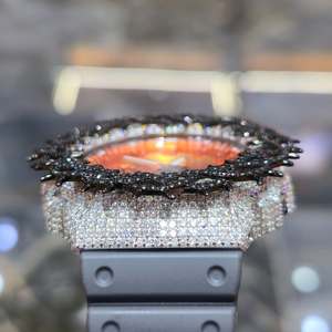 Iced Out Moissanite <b>Watch</b> Stainless Steel Case Sapphire Crystal Analog Quartz Unisex Hip Hop Streetwear Stylish Jewelry - Product Image 2