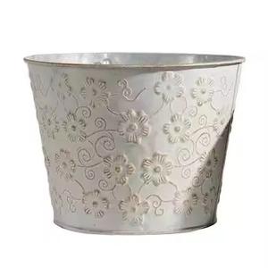 Jardinière ovale en métal galvanisé vert avec poignées en corde, durable, pour extérieur, jardin, fleurs, plantes, pot de fleurs - Product Image 3