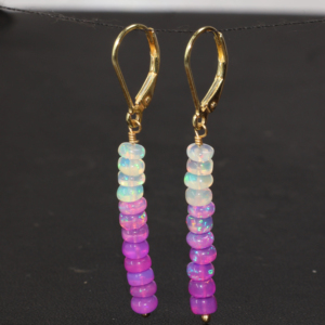 Pendientes colgantes lineales con cuentas, ligeros, con cadena larga y cuentas - Product Image 1