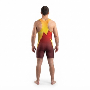 Combinaison de lutte en spandex sublimée personnalisée pour la compétition masculine, vêtements de sport - Product Image 2