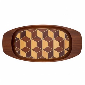 Designer Wooden Serving Tray With Oval Shape for Home Hotel and Restaurants Food Serving Trays Handmade Customized - Product Image 1