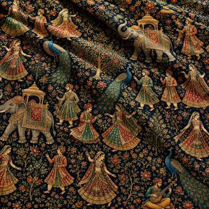 Decorative Jaipur Garden Velvet Or Blackout Curtain Each Panel Premium Art Nouveau <b>Window</b> Drapes Energy Saving Thermal Insulated - Product Image 3