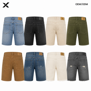 Shorts en jean pour homme X Sports City 100% coton, style streetwear et décontracté, effet délavé naturel, durable, OEM/ODM - Product Image 2