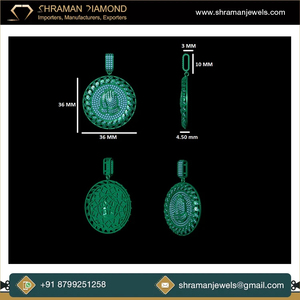 Colgante de Plata 925 Bañado en Oro con Diseño Personalizado Cristiano Hip Hop, Medallón de Ángel con Manos en Oración, Círculo y Diamantes de Moissanita, Estilo Trendy - Product Image 6