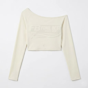 เสื้อครอปแขนยาวแบบเปิดไหล่ FONILBEST SPORTS WEARS สำหรับผู้หญิง ลายพิมพ์ เสื้อโยคะ ระบายอากาศได้ดี ผลิตจากผ้าสแปนเด็กซ์/คอตตอน เป็นมิตรต่อสิ่งแวดล้อม ไซส์พลัส - Product Image 3