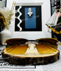 Moissanite Diamond Hip Hop Rimless Glasses Iced Out Photochoromic Eyewear Luxury <b>Sunglasses</b> Unisex Party Wear - Product Image 2