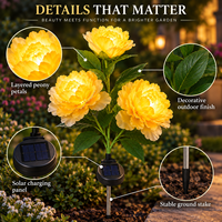Dekorasi Taman Bunga Peony Tenaga Surya Grosir, Hiasan Luar Ruangan dengan Bunga Peony Bertenaga Surya