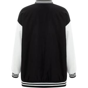 Chaqueta Varsity para hombre, estilo urbano ecológico para invierno, con bordado de letras en contraste de color, estilo universitario, tipo béisbol. - Product Image 6