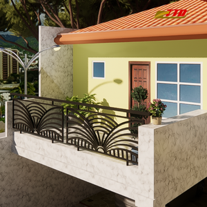 Barandilla de Balcón de Hierro Forjado Personalizada, Barandillas Decorativas de Hierro para Balcón, Balaustrada Exterior de Lujo para Villas y Casas - Product Image 4