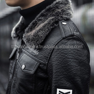 Chaqueta de piel auténtica personalizada con cremallera para hombre, chaqueta de piel auténtica de buena calidad a precios al por mayor, chaqueta de piel de color personalizada para hombre - Product Image 3