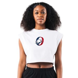 Camiseta Deportiva Corta sin Mangas para Mujer, Blanca, Tipo Boxer, de Algodón, para Gimnasio, Fitness, Entrenamiento, Ejercicio, Ropa Deportiva - Product Image 1