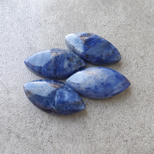 Gema de Sodalita Natural en Forma de Marquesa, Piedra Calibrada con Reverso Plano, para la Elaboración de Joyas - Product Image 5