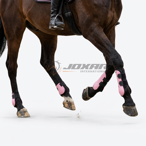 Bottes de brossage pour chevaux avec rembourrage doux, sangles sécurisées et matériaux durables pour une protection confortable des jambes lors de la pratique quotidienne de l'équitation. - Product Image 6