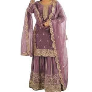 Élégante robe indienne et pakistanaise 3 pièces vert menthe avec broderie argentée, tenue de mariage traditionnelle pour femmes, longueur genou - Product Image 3