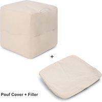 Pouf ottoman tissé de haute qualité, fait main, design bohème en tissu, poufs carrés pour le salon, décoratifs