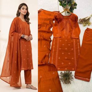 Traje indio Anarkali Salwar Kameez con dupatta, listo para usar, ropa étnica para mujeres adultas, para fiestas. - Product Image 6