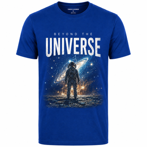 Camiseta de Manga Corta para Hombre Thread & Harbor, Diseño de Astronauta del Universo Negro, Cuello Redondo, Corte Regular, Informal, Transpirable, 100% Algodón - Product Image 1