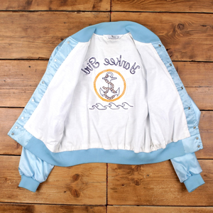 Chaqueta Bomber Azul Claro para Hombre, Color Sólido, Acabado Satinado, Corte Regular, Cuello Camisero, Estilo Casual, Ropa de Primavera - Product Image 4