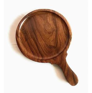 Tabla Redonda de Madera de Acacia para Servir Pizza, Tabla de Cortar para Queso y Pan, Plato de Presentación para Restaurante - Product Image 6