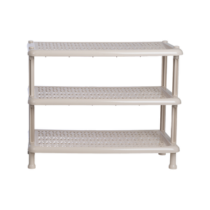 Three Tier Expandable <b>Plastic</b> Storage <b>Rack</b> Rectangle Shape Space Saving Multifunction Organizer for Shoes Bathroom Minimalist PP - Product Image 1