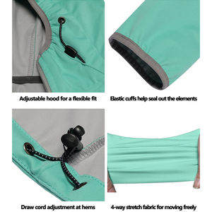 Chaqueta Softshell con Capucha para Mujer, Cortavientos, Manga Larga, Cierre de Cremallera, Ligera, para Actividades al Aire Libre, Color Verde Menta Sólido - Product Image 5