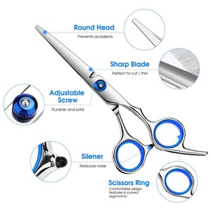 Ciseaux à effiler les cheveux en acier inoxydable, lame 440C, pour droitiers, kit professionnel de coiffeur avec peignes et cape - Product Image 3
