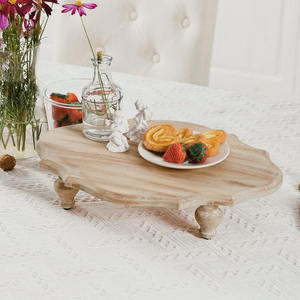 Elevadores de decoración de granja tallados antiguos Pedestal de madera grande Soporte decorativo Cocina Comedor Centro de mesa Soporte de exhibición de madera - Product Image 6