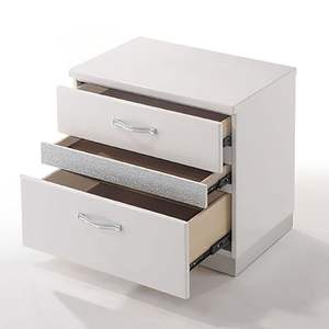 White High Gloss 3-Drawer <b>Nightstand</b> - Product Image 5