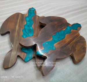 Tabla de cortar de madera de acacia de alta calidad, tabla de queso de tortuga epoxi de Río de resina, tabla de cortar de madera al por mayor - Product Image 5