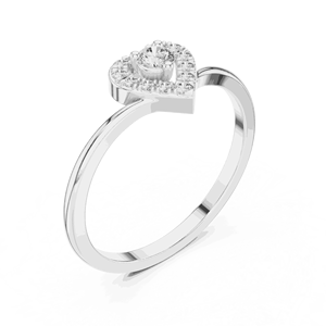 Anillo de Oro Amarillo Sólido de 14K con Diamante de Corte Redondo en Forma de Corazón, Joyería de Compromiso y Boda para Mujer, Diamante Cultivado - Product Image 6