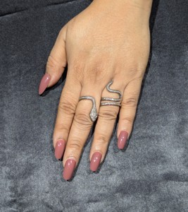 Bague Serpent Victorienne Antique REYES en Argent Sterling 925 avec Diamant Naturel, Bijou Fin et Élégant pour Femme, Fait Main - Product Image 6