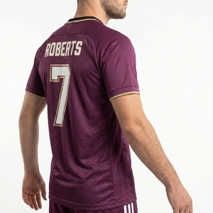 Ensemble de maillots de football personnalisés, écologiques, durables, respirants, 100% polyester, imprimés par sublimation, col rond, manches courtes, pour adultes - Product Image 6