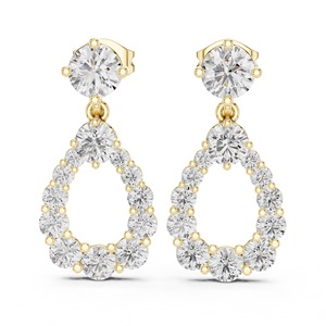 Round Cut Diamond Earring Moissanite 925 Sterling <b>Silver</b> Elegant Jewelry Customizable <b>Studs</b> For Women At Best Price - Product Image 2