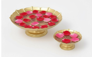 Cuencos Decorativos con Acabado Dorado de Primera Calidad para Decoración del Hogar, Cuenco Metálico Multiusos para Pooja, Centro de Mesa para Servir Frutas - Product Image 2