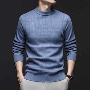Pull en maille à col rond pour homme, coupe ajustée, couleur unie, manches longues, décontracté, pour l'automne, anti-boulochage, gris - Product Image 4
