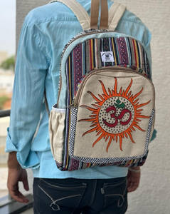 Nouveau sac à dos écologique personnalisé sac de jour en chanvre unisexe sac à dos simple élégant sac à dos pour ordinateur portable en chanvre biologique avec tissu de chanvre sauvage - Product Image 2