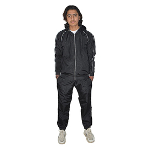 Ensemble de survêtement coupe-vent personnalisé de qualité supérieure avec logo, demi-zip, pour hommes, grandes tailles, en nylon - Product Image 6