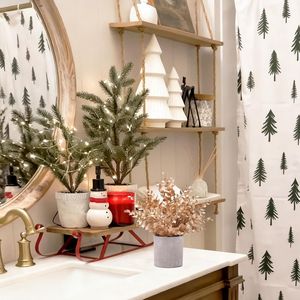 Set di 2 Piante Artificiali di Eucalipto Dorato, Piccole Decorazioni Natalizie in Vaso per Mensole, Scrivanie, Casa, Fattoria, Stanza, Caffetteria - Product Image 4